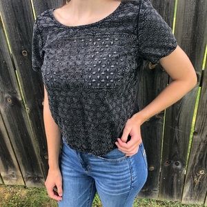 American Eagle dark gray crop top